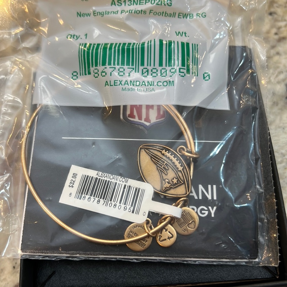 Alex and Ani Patriots Football Bracelet